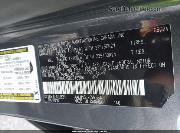 2T2BBMCA5RC049286 2024 LEXUS RX 350H Gray Engine compartment view