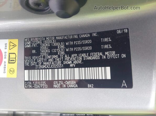 2T2BGMCA2JC025551 2018 LEXUS RX 450H Gray Շարժիչի բաժամունքի տեսք