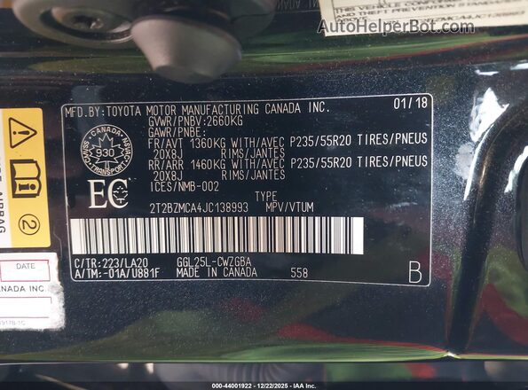 2T2BZMCA4JC138993 2018 LEXUS RX 350 Black Engine compartment view