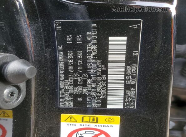 2T2BZMCA7GC011566 2016 LEXUS RX Black Widok naklejki z numerem VIN