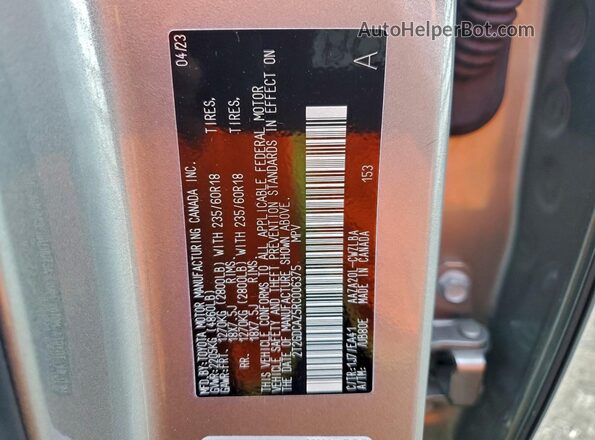 2T2GDCAZ5RC006375 2024 LEXUS NX Tan VIN sticker view