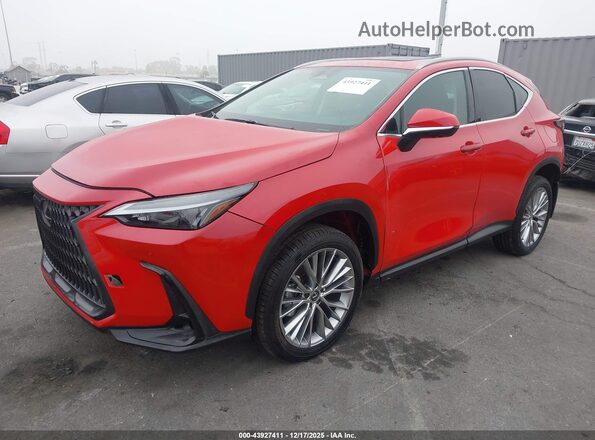 2T2GKCEZ4SC042046 2025 LEXUS NX 350H Red წინა მარცხენა ხედი სამი მეოთხედიდან