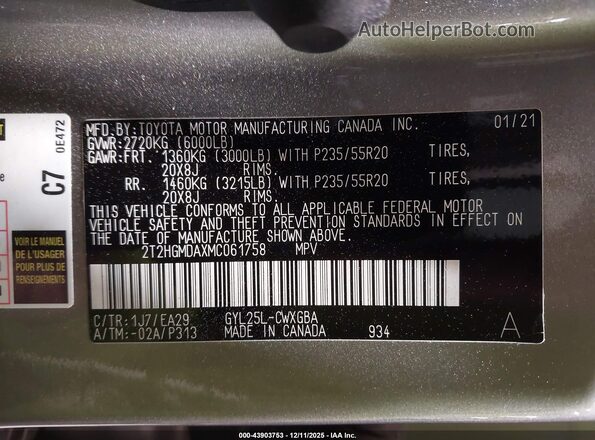 2T2HGMDAXMC061758 2021 LEXUS RX 450H Silver Engine compartment view