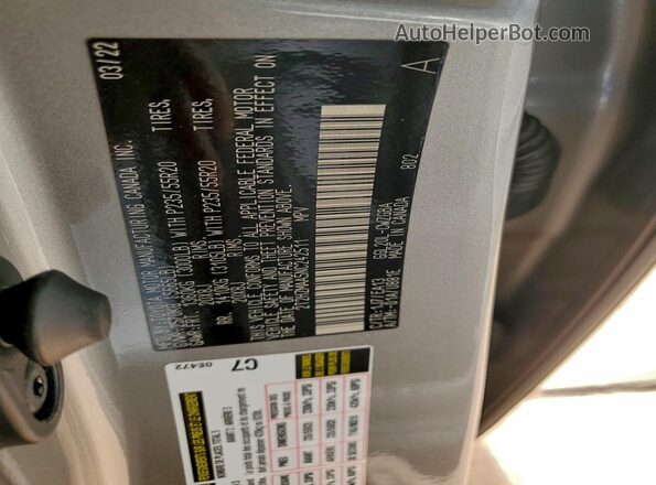2T2HZMAA5NC242511 2022 LEXUS RX Silver Панорамний вид салону 360°