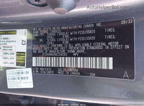 2T2HZMAAXNC258283 2022 LEXUS RX 350 Gray Engine compartment view