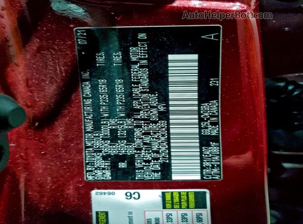 2T2HZMDA7MC304369 2021 LEXUS RX Burgundy 