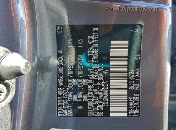 2T2JZMAA0NC226377 2022 LEXUS RX Серый Вид наклейки с VIN-кодом
