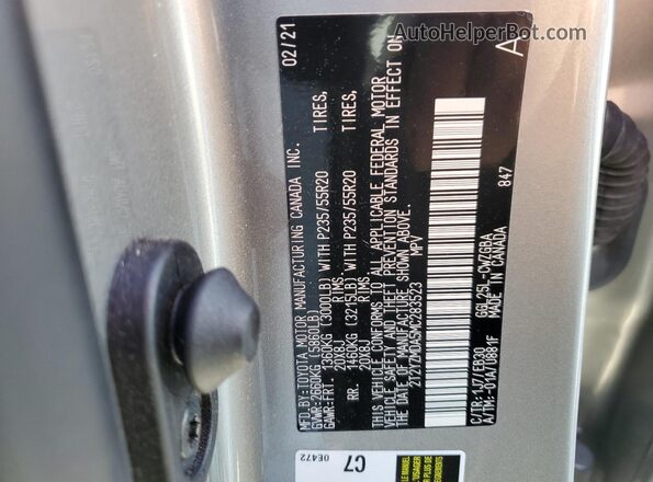 2T2YZMDA5MC283523 2021 LEXUS RX Silver Widok wnętrza 360 stopni