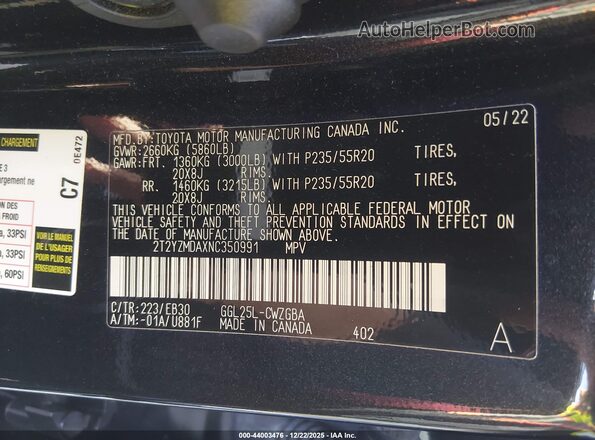 2T2YZMDAXNC350991 2022 LEXUS RX 350 Black Widok komory silnika