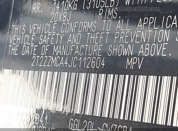 2T2ZZMCA4JC112604 2018 LEXUS RX 350 Черный Вид подкапотного пространства