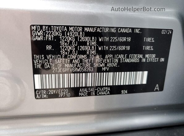 2T3E6RFV6RW058263 2024 TOYOTA RAV4 Silver 