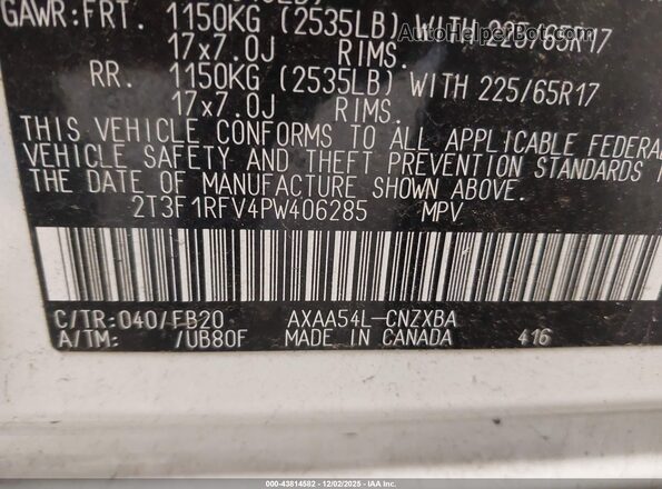 2T3F1RFV4PW406285 2023 TOYOTA LE White Engine compartment view