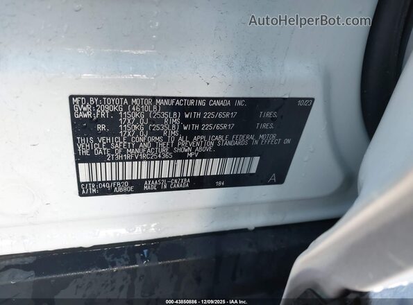 2T3H1RFV1RC254365 2024 TOYOTA LE White Շարժիչի բաժամունքի տեսք