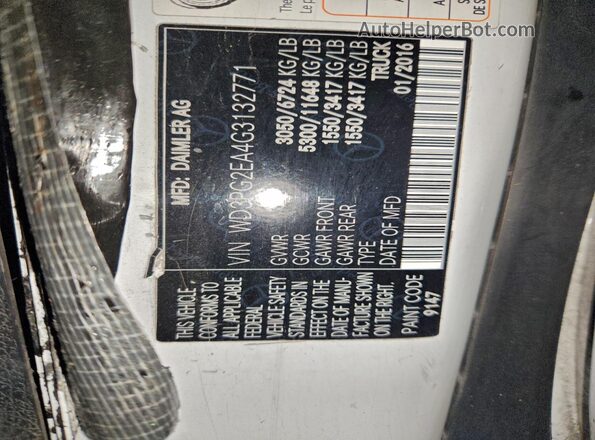 WD3PG2EA4G3132771 2016 MERCEDES-BENZ METRIS White Widok wnętrza 360 stopni