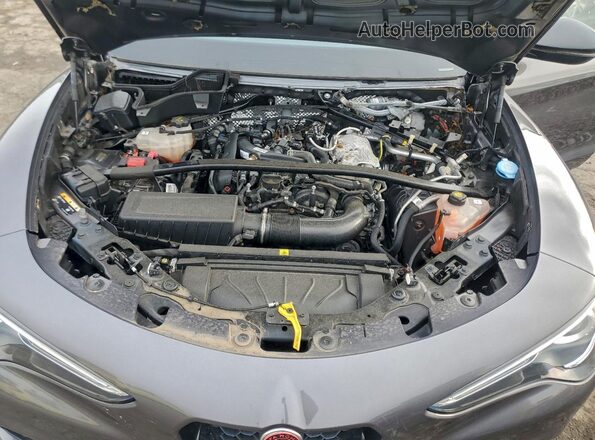 ZASPAKBN6L7C84754 2020 ALFA ROMEO STELVIO Gray ძრავის განყოფილების ხედი