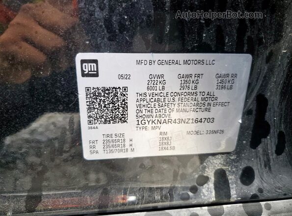 1GYKNAR43NZ164703 2022 CADILLAC XT5 Black 