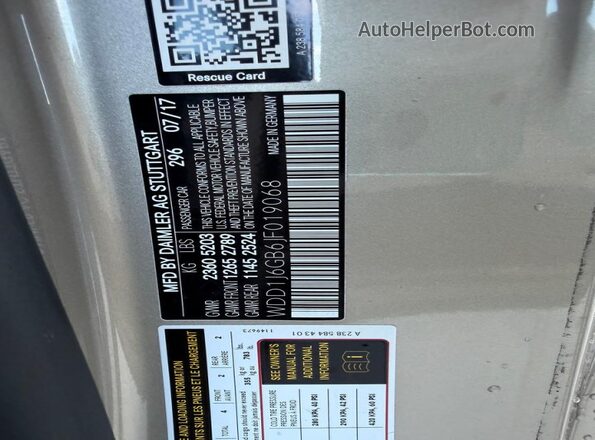 WDD1J6GB6JF019068 2018 MERCEDES-BENZ E-CLASS Золотой Вид задней части салона