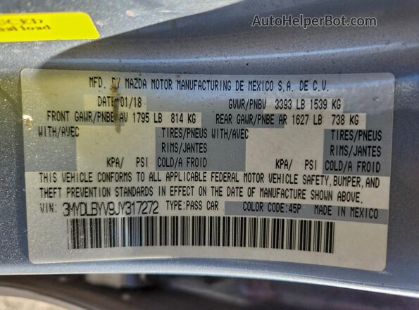3MYDLBYV9JY317272 2018 TOYOTA YARIS Silver 