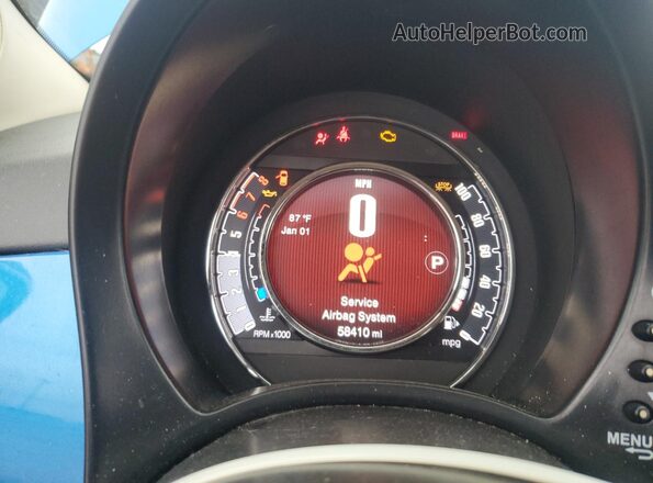 3C3CFFKR4HT530257 2017 FIAT 500 Синий Вид щитка приборов