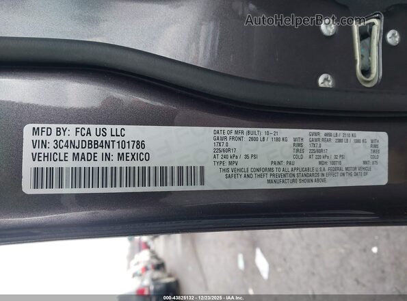 3C4NJDBB4NT101786 2022 JEEP COMPASS Черный Вид подкапотного пространства