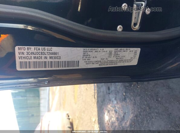3C4NJDCB3LT244661 2020 JEEP COMPASS Black Widok komory silnika