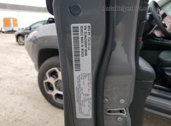 3C4NJDDBXNT105466 2022 JEEP COMPASS Gray Vista de la etiqueta del VIN