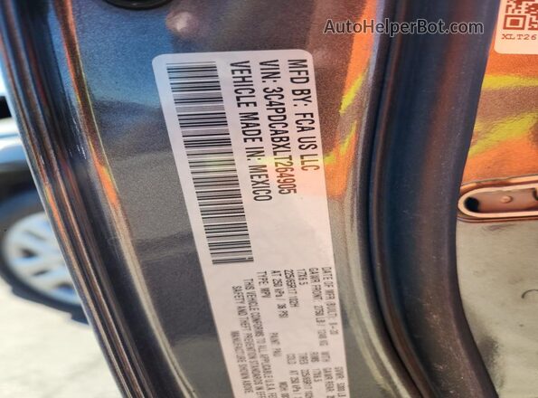 3C4PDCABXLT264905 2020 DODGE JOURNEY Серый Вид наклейки с VIN-кодом