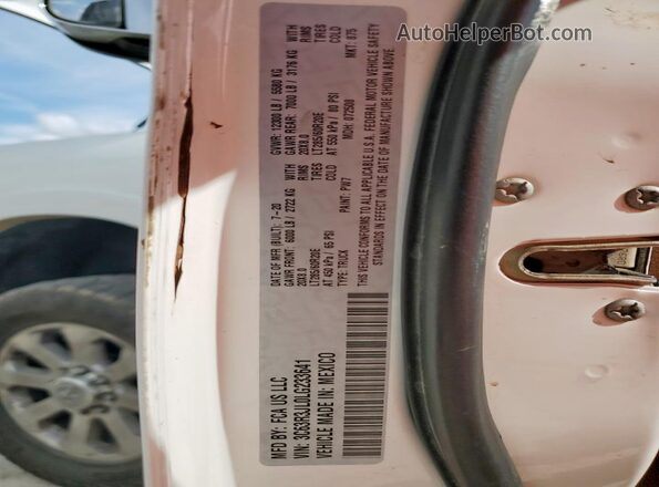 3C63R3JL0LG233641 2020 RAM 3500 White VIN sticker view