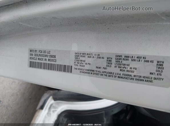 3C6LRVDG9RE126036 2024 RAM PROMASTER 2500 White Вид підкапотного простору