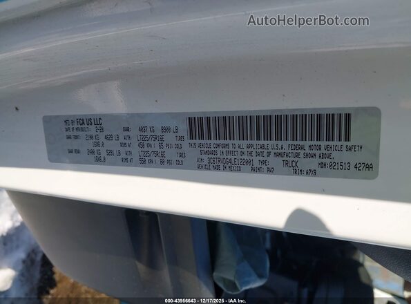 3C6TRVDG4LE122001 2020 RAM PROMASTER 2500 Light Blue Widok komory silnika