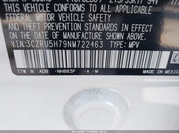3CZRU5H79NM722463 2022 HONDA HR-V White Widok komory silnika