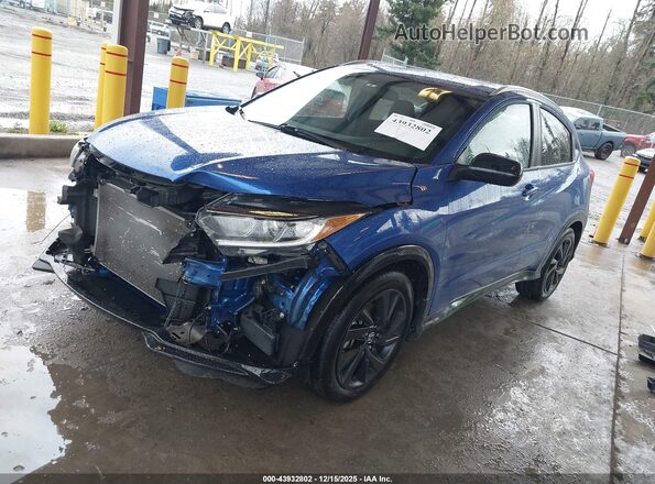 3CZRU6H10NM774971 2022 HONDA HR-V Blue წინა მარცხენა ხედი სამი მეოთხედიდან