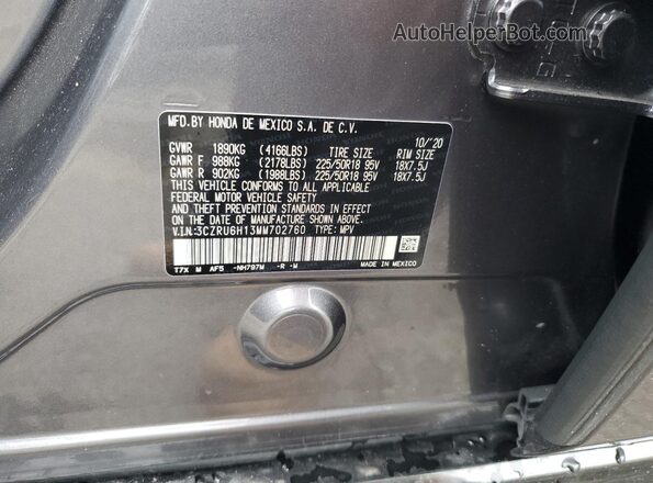 3CZRU6H13MM702760 2021 HONDA HR-V Серый 