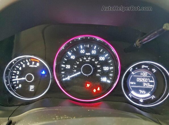 3CZRU6H33LM737511 2020 HONDA HR-V Black ხელსაწყოთა პანელის ხედი