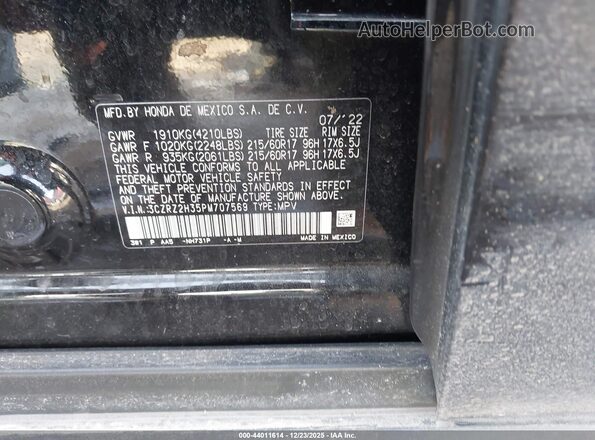 3CZRZ2H35PM707569 2023 HONDA HR-V Black 