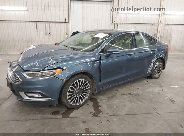 3FA6P0D98JR218922 2018 FORD FUSION Blue წინა მარცხენა ხედი სამი მეოთხედიდან