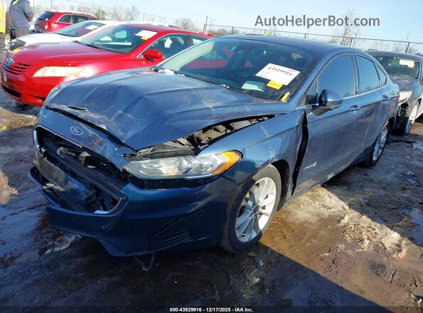 3FA6P0LU8KR106533 2019 FORD FUSION HYBRID Blue წინა მარცხენა ხედი სამი მეოთხედიდან