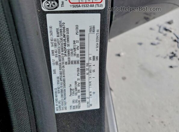 3FADP4BJ8JM100670 2018 FORD FIESTA Teal 