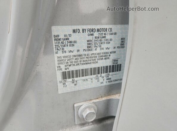 3FMTK3R7XNMA01830 2022 FORD MUSTANG MACH-E PREMI Gray 