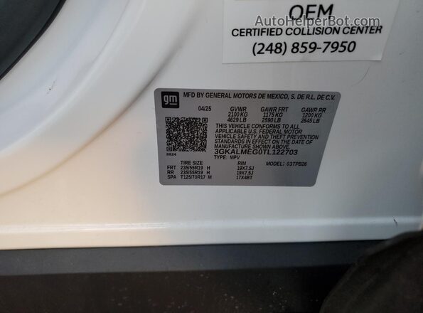 3GKALMEG0TL122703 2026 GMC TERRAIN White 