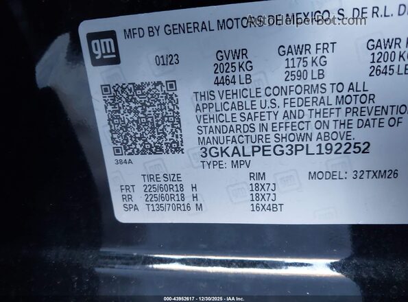 3GKALPEG3PL192252 2023 GMC TERRAIN Black Vista del compartimento del motor