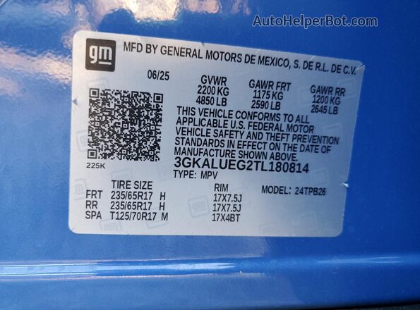 3GKALUEG2TL180814 2026 GMC TERRAIN Blue Engine compartment view