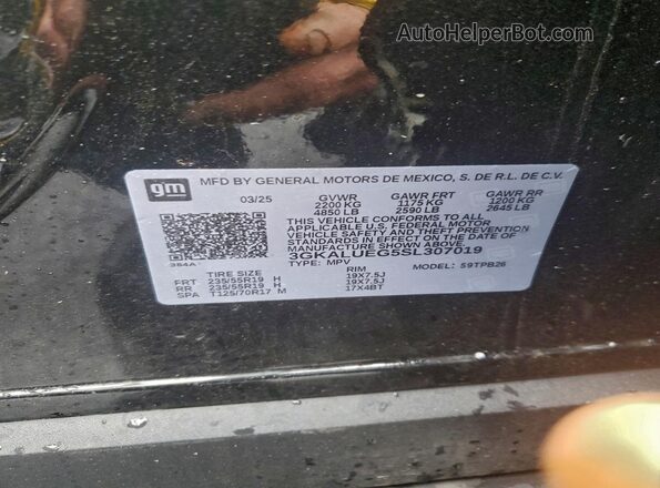 3GKALUEG5SL307019 2025 GMC TERRAIN Black Vista de la etiqueta del VIN