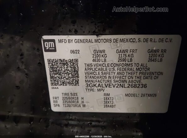 3GKALVEV2NL268236 2022 GMC TERRAIN Black Widok komory silnika