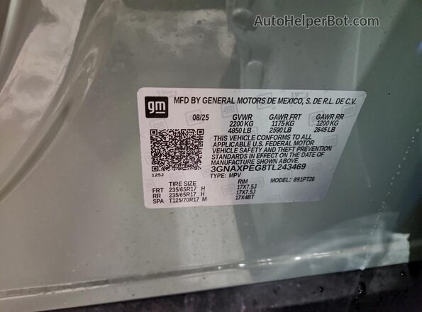 3GNAXPEG8TL243469 2026 CHEVROLET EQUINOX Green VIN sticker view