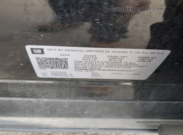 3GNKBCRS3MS530557 2021 CHEVROLET BLAZER Black VIN կոդի պիտակի տեսք