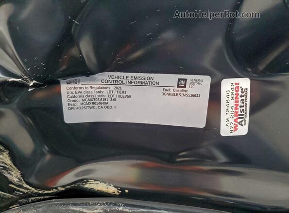 3GNKBLRS1MS536633 2021 CHEVROLET BLAZER Black 