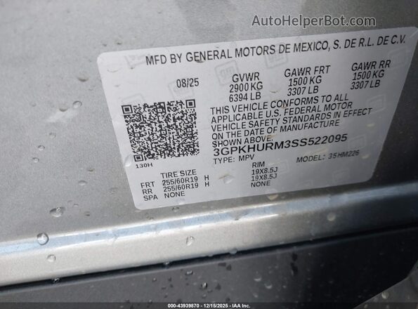 3GPKHURM3SS522095 2025 HONDA PROLOGUE Silver Vista del compartimento del motor