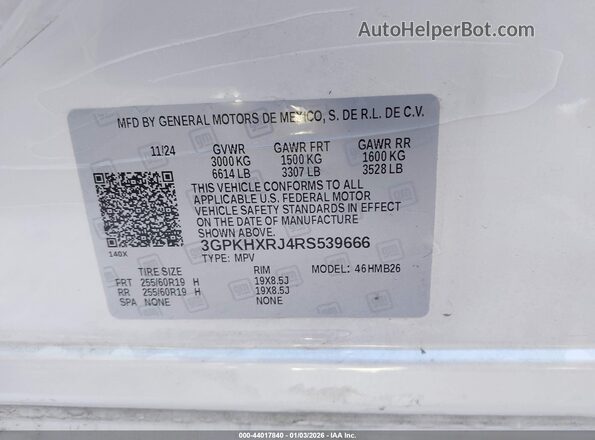 3GPKHXRJ4RS539666 2024 HONDA PROLOGUE White Widok komory silnika