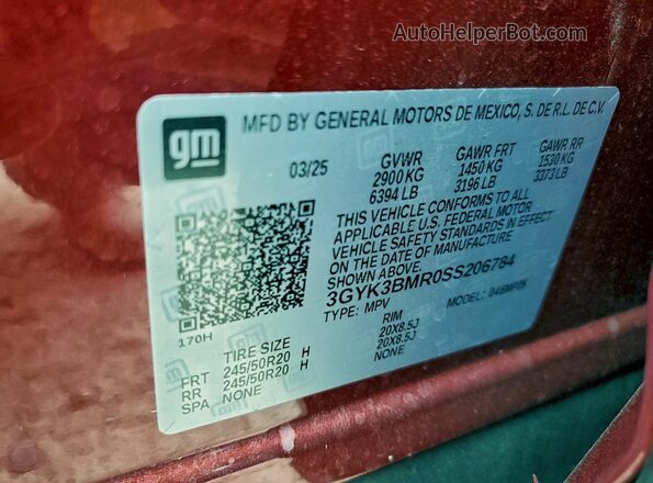 3GYK3BMR0SS206784 2025 CADILLAC OPTIQ Red Սալոնի 360 աստիճան տեսք
